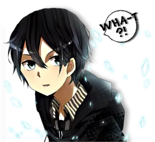 😳 WHAT?! anime, character, expression, what, question telegram sticker