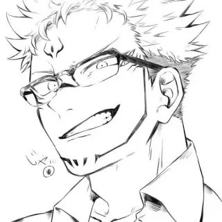 🤓 じゃ Anime, Óculos, Mangá, Desenho, Esboço telegram sticker