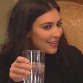 🥂 Kim Kardashian celebrity, woman, drinking, glass whatsapp sticker