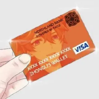 💵 Zhongli NORTHLAND BANK
POWERED BY FATUI
ZHONGLI'S WALLET anime, genshin impact, credit card, video game, character, wallet telegram sticker