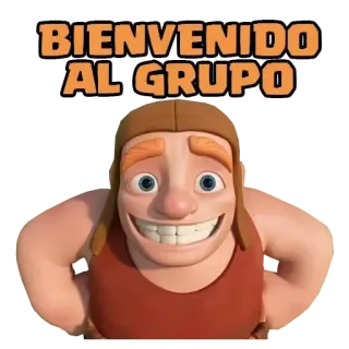 👉 BIENVENIDO AL GRUPO powitanie, grupa, clash of clans, gigant, postać telegram sticker