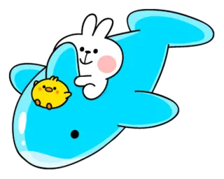 🌼 coelho, pato, animal, fofo, kawaii, desenho animado telegram sticker