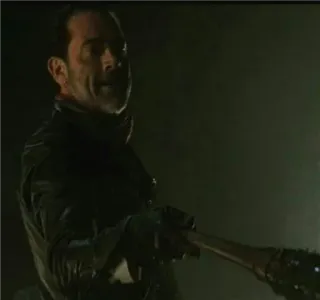 👆 Negan The Walking Dead зомби, бейсбольная бита, оружие, апокалипсис, Джеффри Дин Морган whatsapp sticker