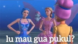 😆 lu mau gua pukul? Barbie, kartun, animasi, film, Indonesia telegram sticker