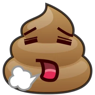 😤 эмодзи, какашка, мультфильм, милый, смешной, коричневый whatsapp sticker