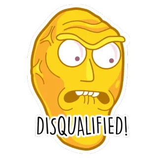 😡 DISQUALIFIED! descalificado, enojado, amarillo, dibujos animados, pegatina, expresión telegram sticker