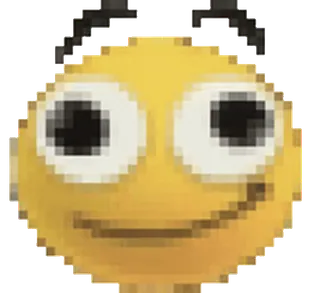 🥴 Pixel, Abeille, Emoji, Jaune, Dessin animé, Insecte, Animal telegram sticker