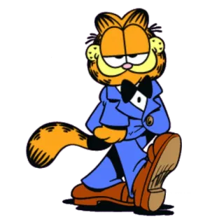 🎩 Garfield cartoon, cat, orange, funny, suit whatsapp sticker