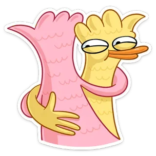 😏 Abrazo, Dibujos animados, Divertido, Lindo, Personajes whatsapp sticker