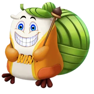 😁 WIN karakter, kartun, permen, permainan, maskot, ilustrasi whatsapp sticker