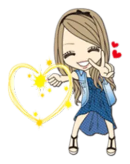 ✌ Kartun, Stiker, Anime, Simbol perdamaian, Hati, Lucu telegram sticker
