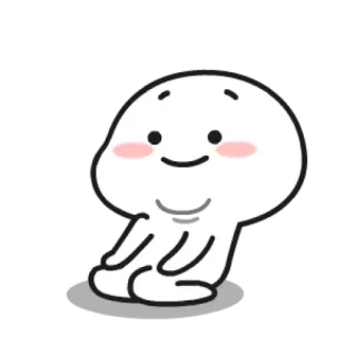🙄 Cartone animato, Bianco, Carino, Blob, Personaggio, Felice whatsapp sticker