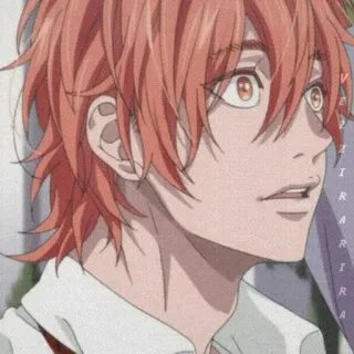 🥀 anime, character, man, portrait, orange hair, animation telegram sticker