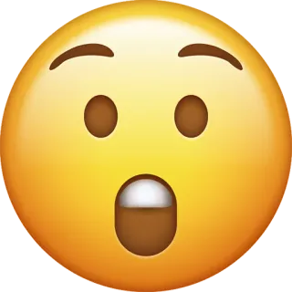 😲 emoji, shocked, surprise, yellow, face telegram sticker
