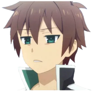 😕 Kazuma Konosuba Anime, Kazuma, Konosuba, Divertido, Personaje, Pegatina whatsapp sticker