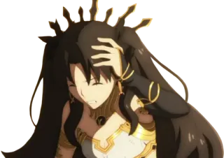 🤕 Ishtar Anime, Personaje, Mujer, Expresión, Divertido, Dibujos animados telegram sticker