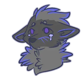 😢 животное, волк, плачущий, грустный, мультфильм, пушистый whatsapp sticker