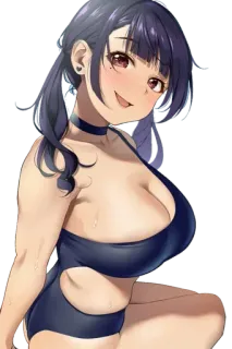 🤤 Anime, Mädchen, Badeanzug, Frau, Cartoon telegram sticker