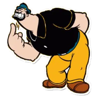 😠 Bluto desenho animado, Brutus, Popeye, bravo, dedo do meio, ofensivo telegram sticker