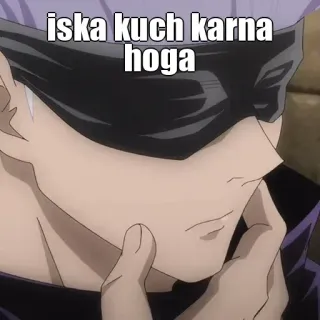 🙂 iska kuch karna hoga Anime, Hindi, Meme, Trzeba coś z tym zrobić telegram sticker