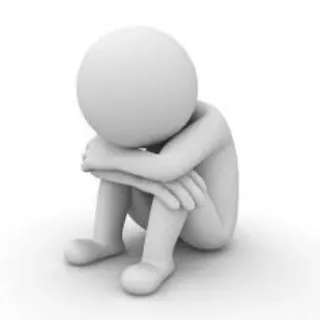 😕 sad, depressed, lonely, stick figure, isolated, melancholy telegram sticker