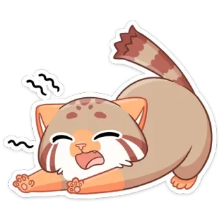 😴 chat, mignon, étirement, kawaii, animal telegram sticker