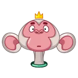 🙏 monkey, crown, cartoon, sticker, funny, animal telegram sticker