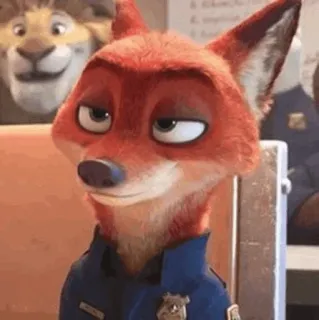 🦊 Nick Wilde Zootopia Cartoon, Disney, Polizei, Zoomania, Nick Wilde, Fuchs, Tier, Polizist telegram sticker