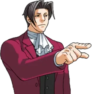 👉 Miles Edgeworth Ace Attorney Anime, Personaggio, Indicare, Miles Edgeworth, Ace Attorney, Avvocato, Videogioco telegram sticker