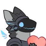 ❤️ Protogen, Furry, Anthro, Trái tim, Dễ thương, Robot, Động vật, Nhân vật telegram sticker