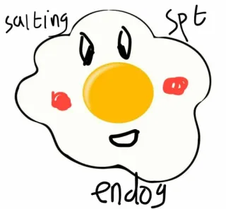 🍳 salting
spt
endoy ไข่, อาหาร, การ์ตูน, ตลก, อาหารเช้า, ไข่ดาว, น่ารัก telegram sticker