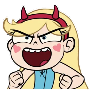 😈 Star Butterfly Star vs. the Forces of Evil Cartoon, Wütend, Teufel, Hörner, Star Butterfly whatsapp sticker