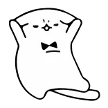 😩 gato, pajarita, lindo, relajante, dibujos animados telegram sticker