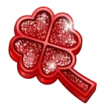 ๐ clover, shamrock, red, sparkle, glitter, lucky, nature, symbol whatsapp sticker