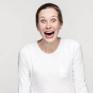 😰 woman, face, expression, emotion, joy, surprise telegram sticker