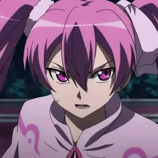 😡 Mine Akame ga Kill! Anime, Postać, Różowe włosy, Kucyki telegram sticker