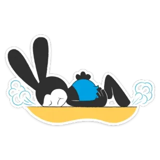 😒 Oswald the Lucky Rabbit Dibujos animados, Durmiendo, Oswald el conejo afortunado, Conejo, Personaje telegram sticker