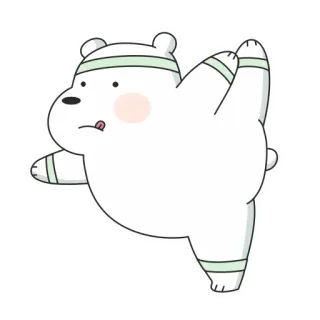🧘‍♂ Ice Bear We Bare Bears Ice Bear, We Bare Bears, desenho animado, urso, yoga, exercício telegram sticker