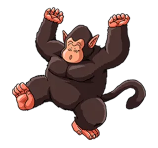 🐒 gorila, mono, animal, dibujos animados, simio telegram sticker