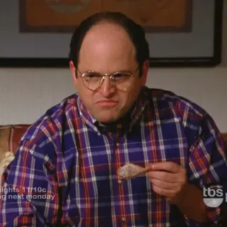 ☹️ George Costanza Seinfeld george costanza, seinfeld, gracioso, serie tv, comediante, cuchara telegram sticker