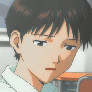 😔 Shinji Ikari Neon Genesis Evangelion アニメ, エヴァンゲリオン, シンジ, ネルフ, 悲しい, キャラクター telegram sticker