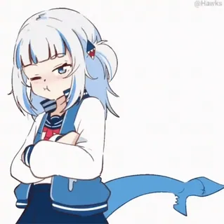😠 Gawr Gura Anime, Vtuber, Hai, Süß, Gawr Gura whatsapp sticker