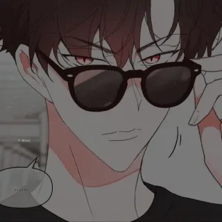 😎 ????? anime, uomo, occhiali da sole, cartone animato telegram sticker