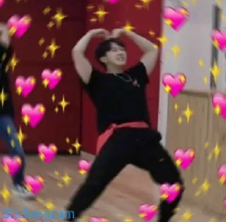 🥰 hart, liefde, glitter, kpop, persoon, man telegram sticker