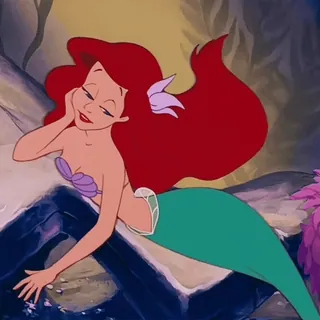 🧚♀ Ariel The Little Mermaid Arielle, Meerjungfrau, Disney, Cartoon, Meer, Ozean, Unterwasser telegram sticker