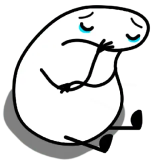 😀 triste, llorando, Meme, Dibujo animado, Personaje, Emoción telegram sticker