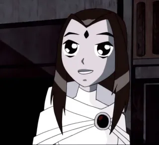 😶 Raven Teen Titans cartone animato, supereroe, Raven, Teen Titans, animato, personaggio telegram sticker