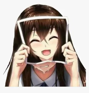 ♥ anime, girl, crying, expression, sad, happy telegram sticker