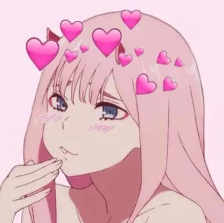😹 Zero Two Darling in the Franxx Anime, Rosa, Süß, Herz, Zero Two, Darling in the Franxx telegram sticker