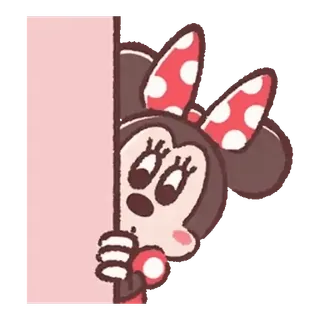 💕 Minnie Mouse Minnie Mouse, dibujos animados, asomarse, lindo, Disney telegram sticker